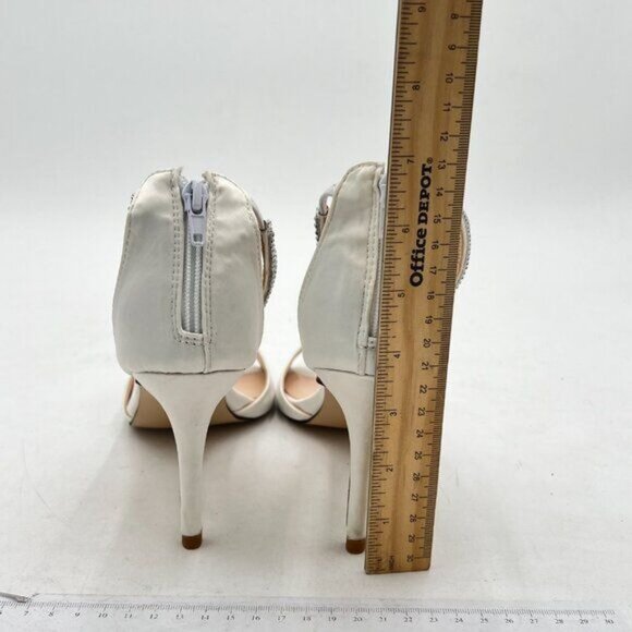 XYD White Open Toe Rhinestones Ankle Strap Sandals High Heel Bridal Evening Shoe - Picture 5 of 8